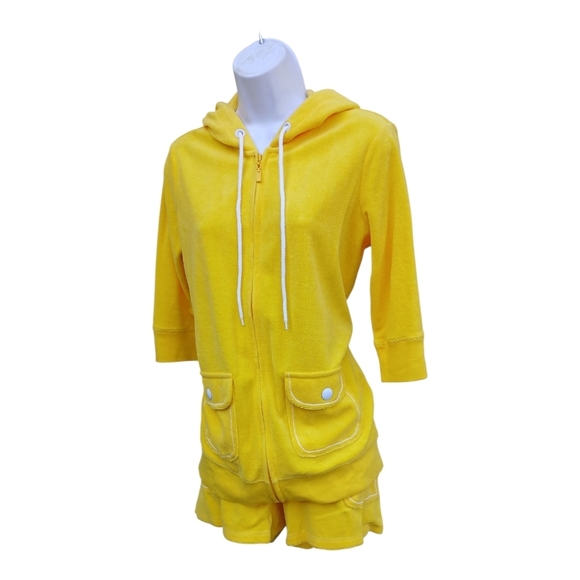Victoria's Secret Y2K Terry Cloth Yellow 3 Piece Track Suit M - Picture 5 of 6